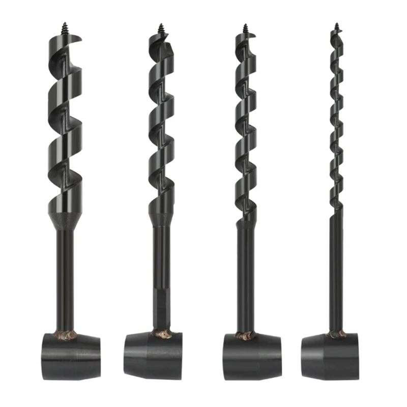 

Heavy Duty Carbon Steel Survival Drill Bit Auger Bit Set Extended Length Woodworking Hand Drill for Outdoor Survival
