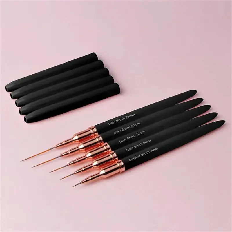 Nail Art Brush Manicure Tools Lines Stripe Flower Painting Drawing Fine Liner Black 3D Nails Accessories