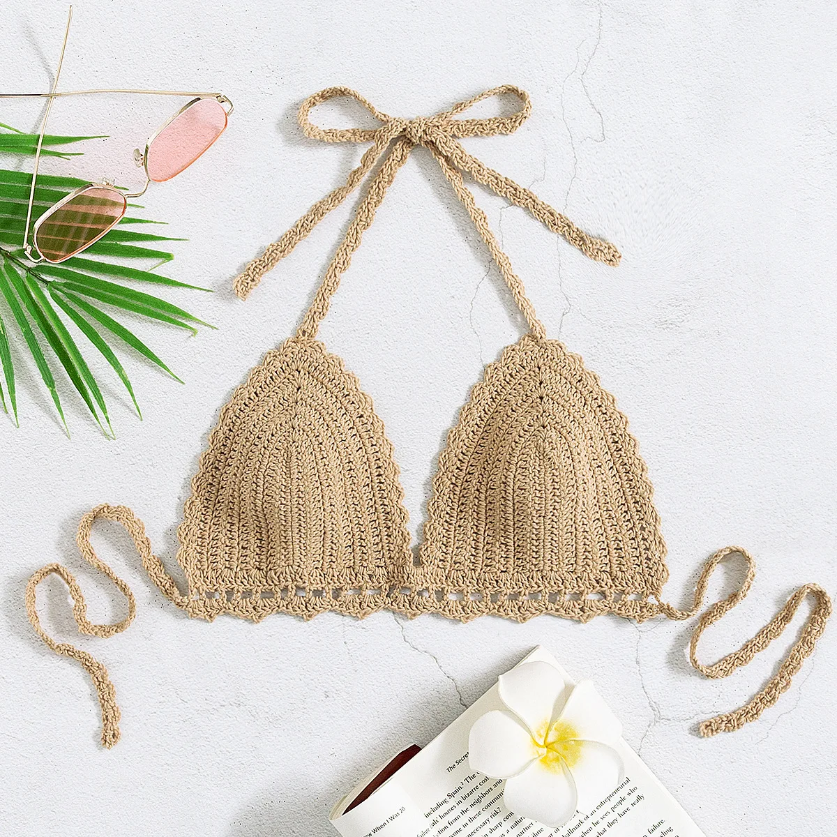 

Hot Selling Triangle Bikini Crochet Top Women Swimwear Swimsuit Bathing Suit Beachwear Female Knitted Bathsuit 2022