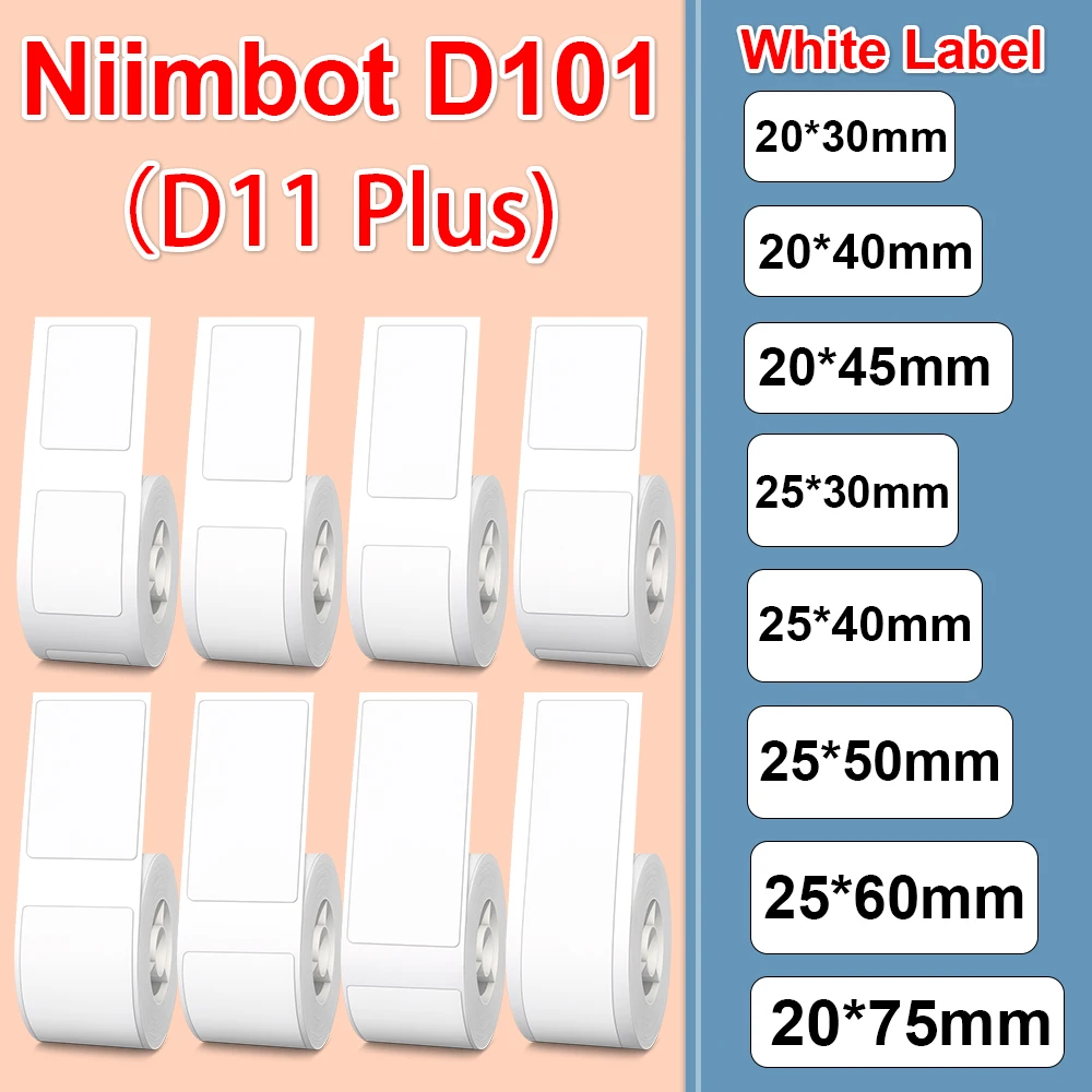 2 рулона оригинальный Niimbot D101 мини-этикетка бумага белая этикетка наклейка 20*75 мм
