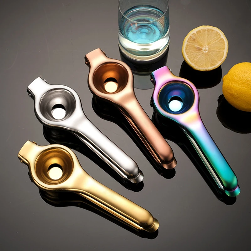 

4 Color Portable Stainless Steel Lemon Clip, Creative Household Hand Juicer Fruit Juicer Kitchen Tools