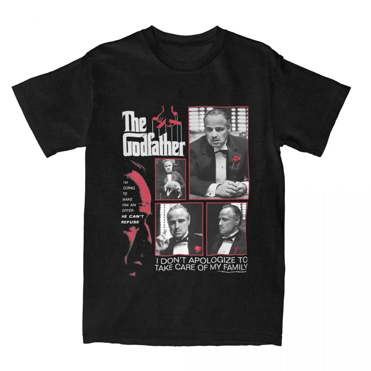 Футболка с графическим принтом для мужчин и женщин, Повседневная рубашка с принтом крестного отца Вито корлеона, из чистого хлопка
