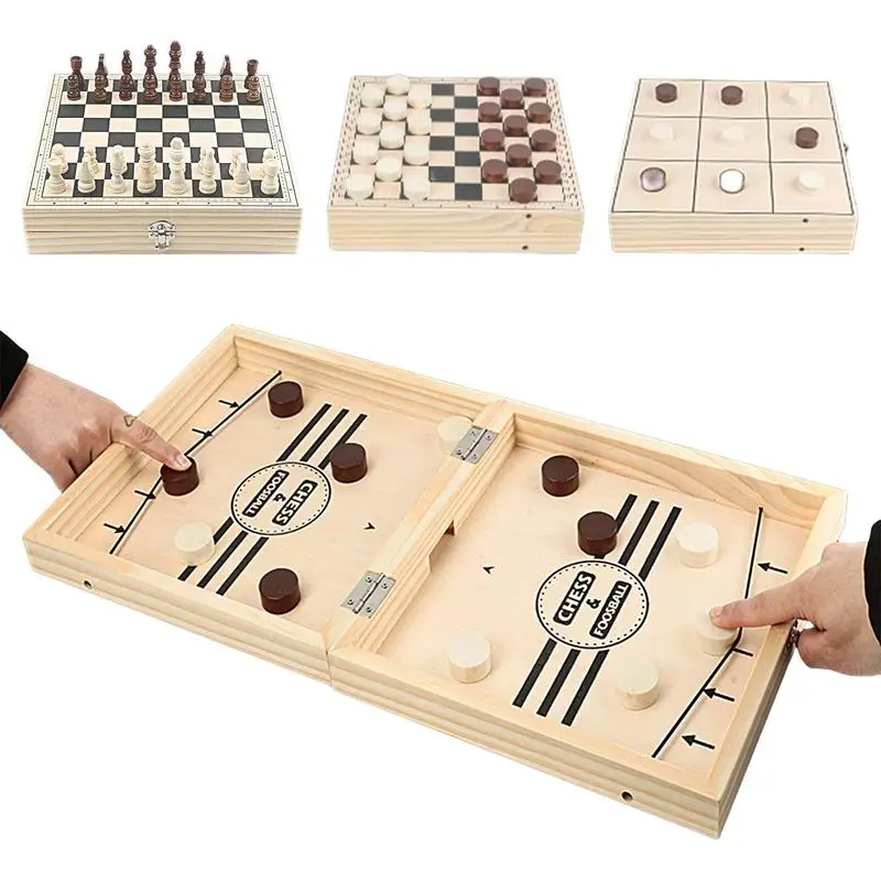 

4 In 1 Wooden Chess Backgammon Checkers Travel Games Folding Chess Set Board Draughts Entertainment Christmas Birthday Gift