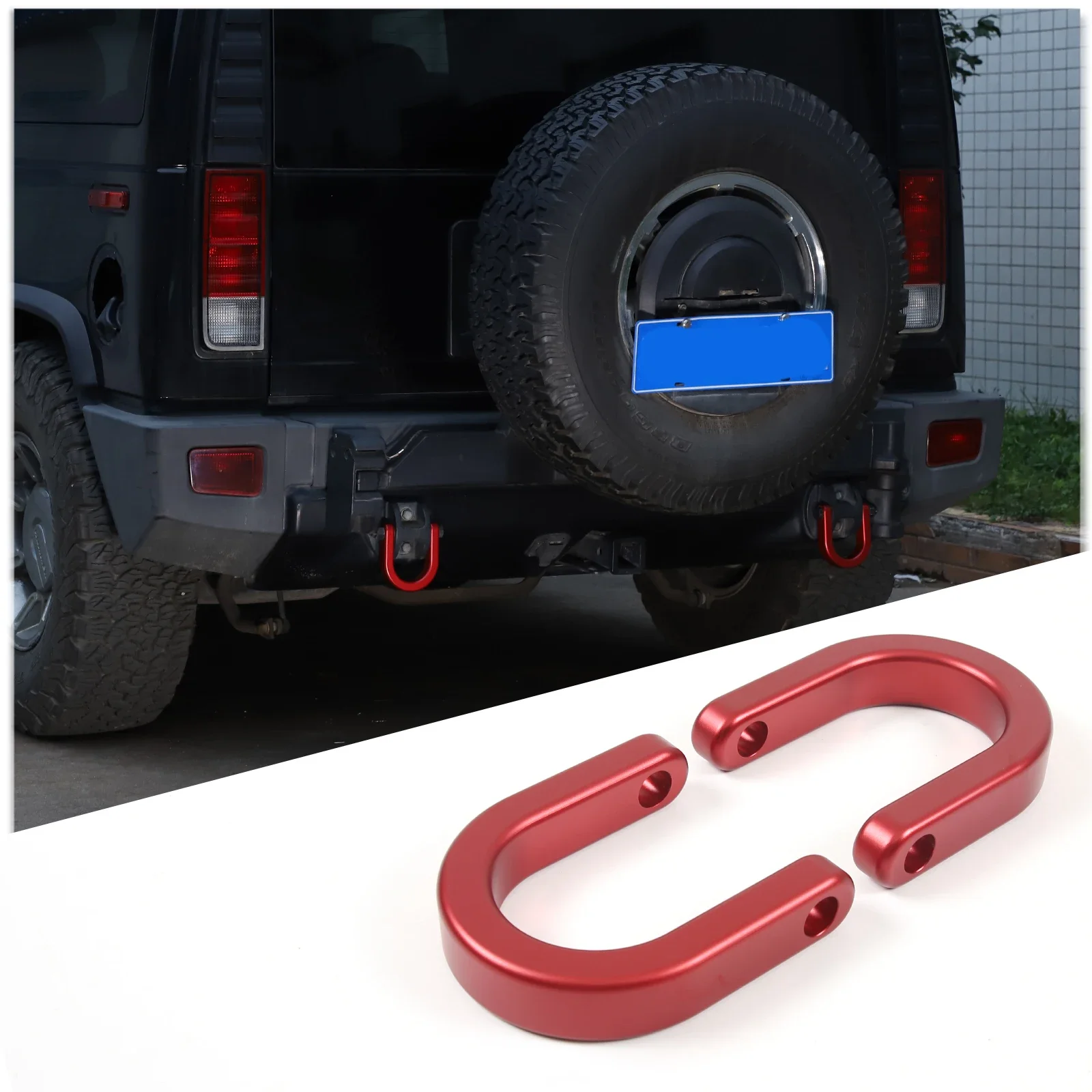 Для Hummer H2 2003-2009 Красный Автомобильный Буксировочный крючок из алюминиевого
