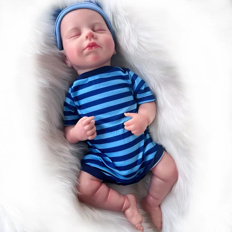 Реалистичная кукла реборн 45 см мягкая на ощупь 3D кожа виниловый материал