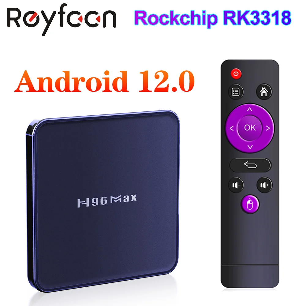 

H96 MAX V12 TV Box Android 12 4G 64GB Rockchip RK3318 Support 1080p 4K 60fps Google Play Store Youtube H96MAX Media Player TVBox