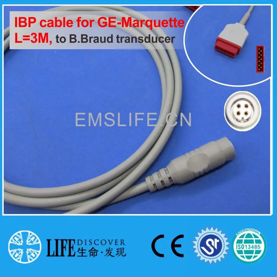 GE Dash Marquette IBP cable for Utah Abbott BD B.brauu Edward disposable pressure transducer |