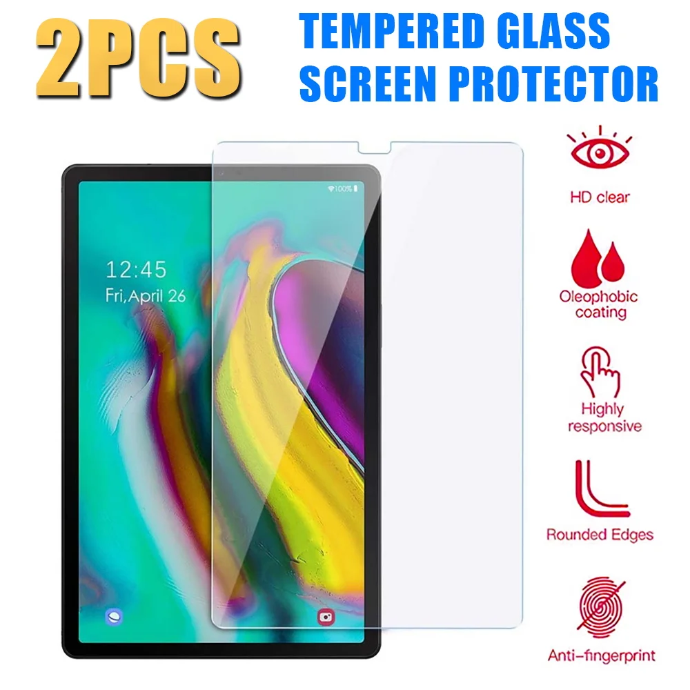 

2Pcs Tempered Glass for Samsung Galaxy Tab S5e SM-T720 SM-T725 10.5 inch Tablet Screen Protector Cover Full Coverage Screen