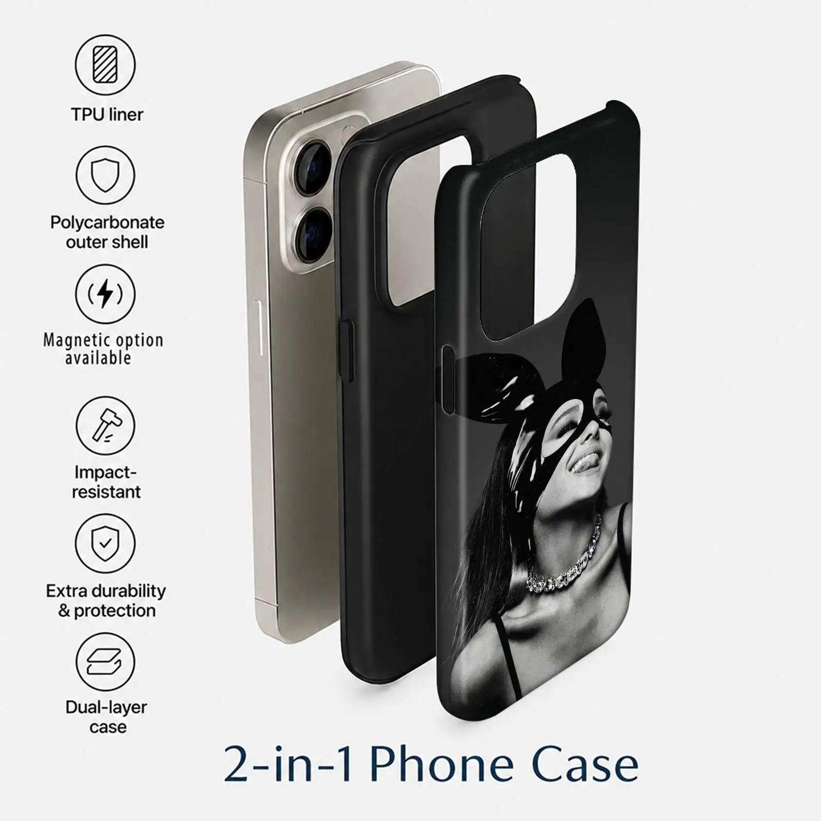Стильный чехол для телефона A-Ariana G-Grande для iPhone 17 16 15 14 13 12 11 Pro Max Air, двухслойный, противоударный, защитный, 2-в-1 (art.: 3920db6baeeee) - 3920db6baeeee