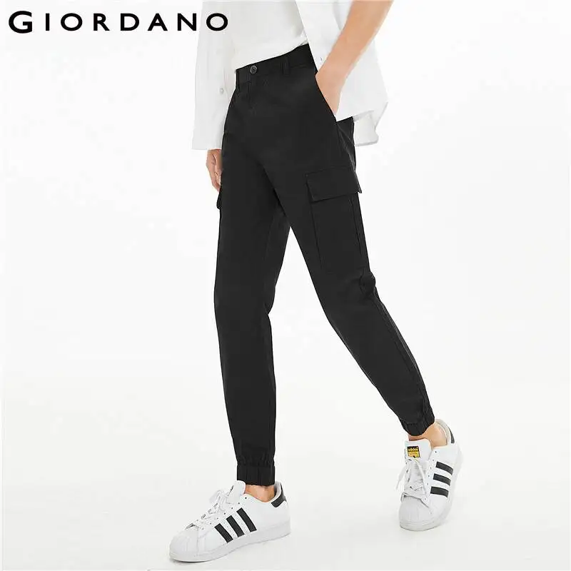 

Giordano Men Joggers Cargo Pockets Solid Color Joggers Elastic Banded Cuffs Soild Color Lightweight Pants 13111032