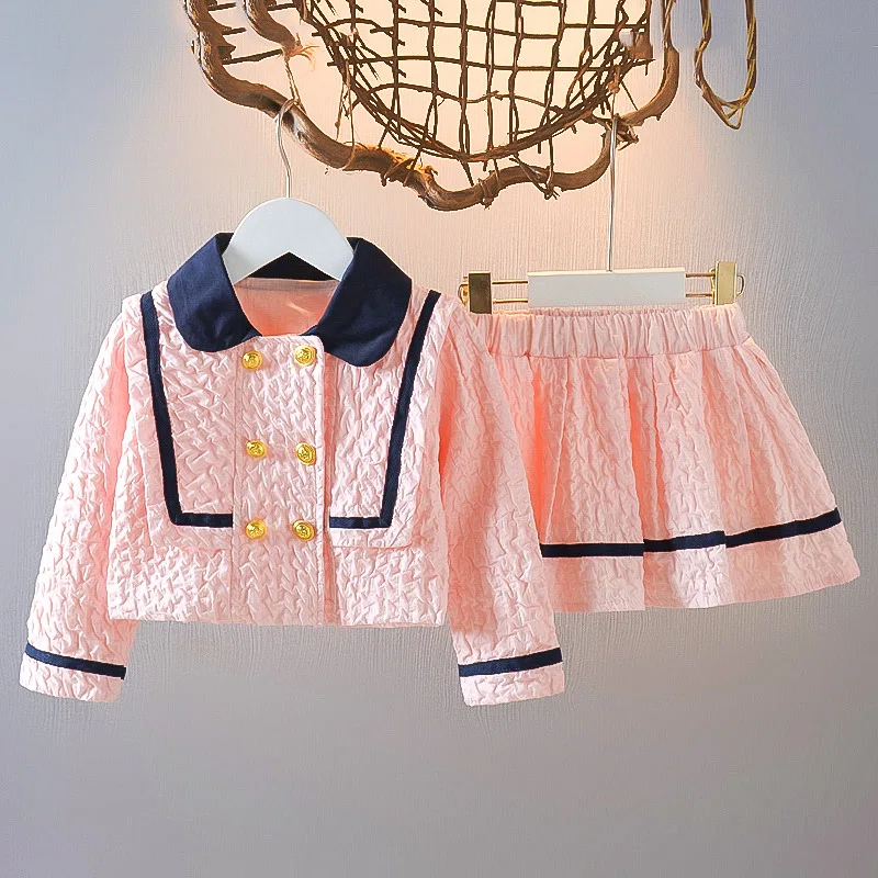 

2PCS Fashion Girl Baby Clothes Little Fragrant Skirt+coat Girl Sets Birthday Evening Dress Costume Summer Dresses for Girl