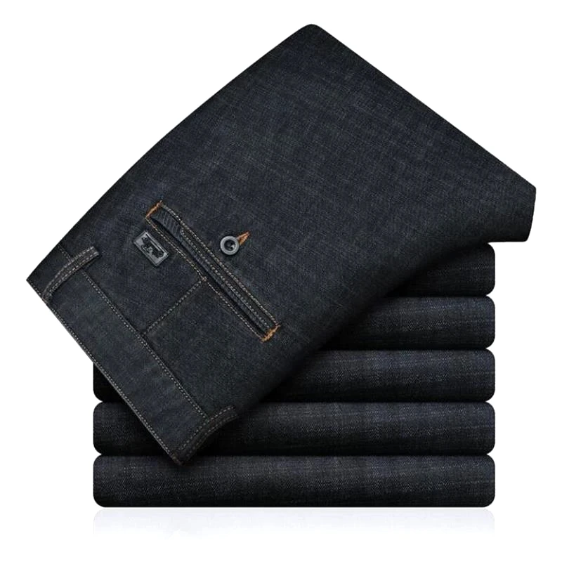 

New Brand High Quality Jeans Men's Comfortable Breathable Cotton Stretch Loose Jeans Pants Four Seasons