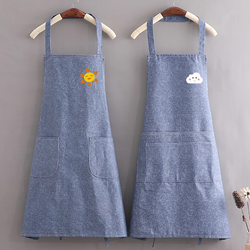 

Adjustable Bib Apron Hand-wiping Household Cooking Apron Unisex Waterproof Oilproof Adult Waist Fashion Apron Kitchen Accessorie