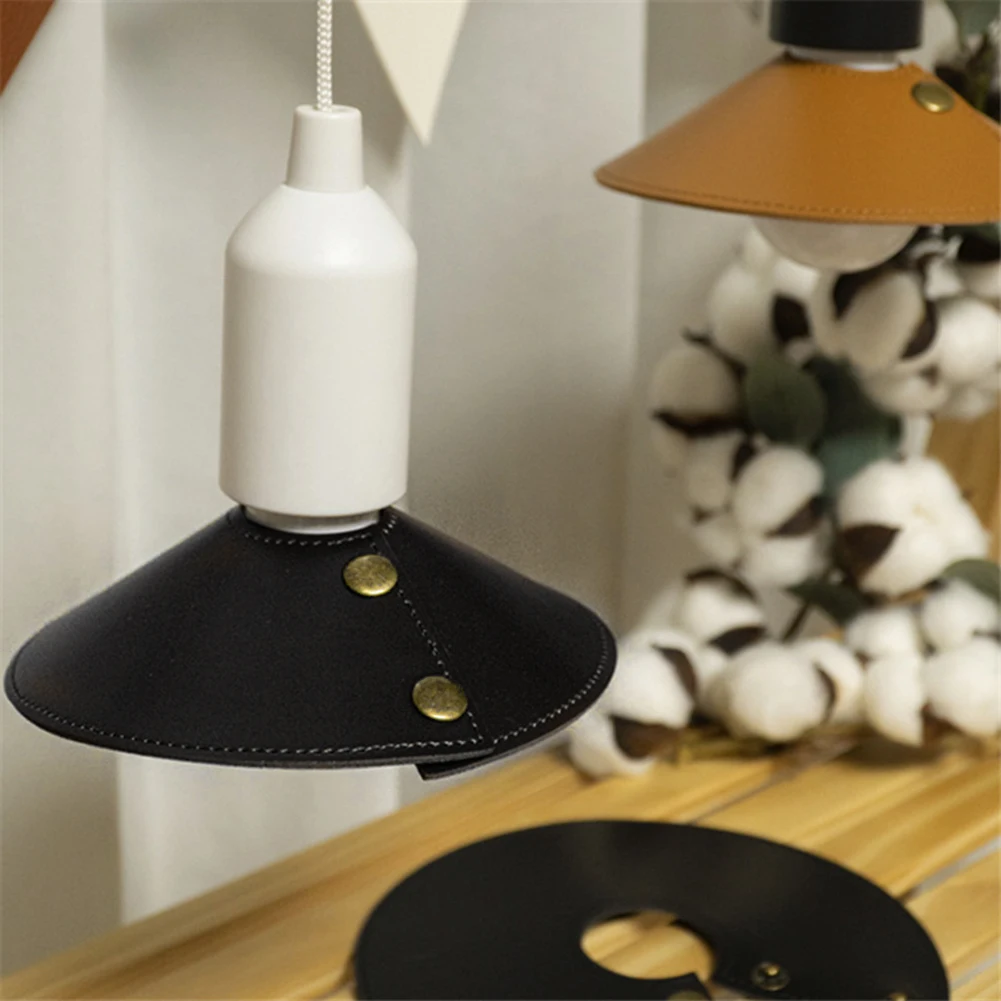 

1pc Outdoor Garden PU Leather Lamp Shield Vintage Spotlight Protector Lampshade Anti-dust Cover Camping Equipment