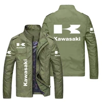 spring and autumn new mens kawasaki jacket logo print jacket casual jacket trend slim baseball jacket motorcycle model car jack