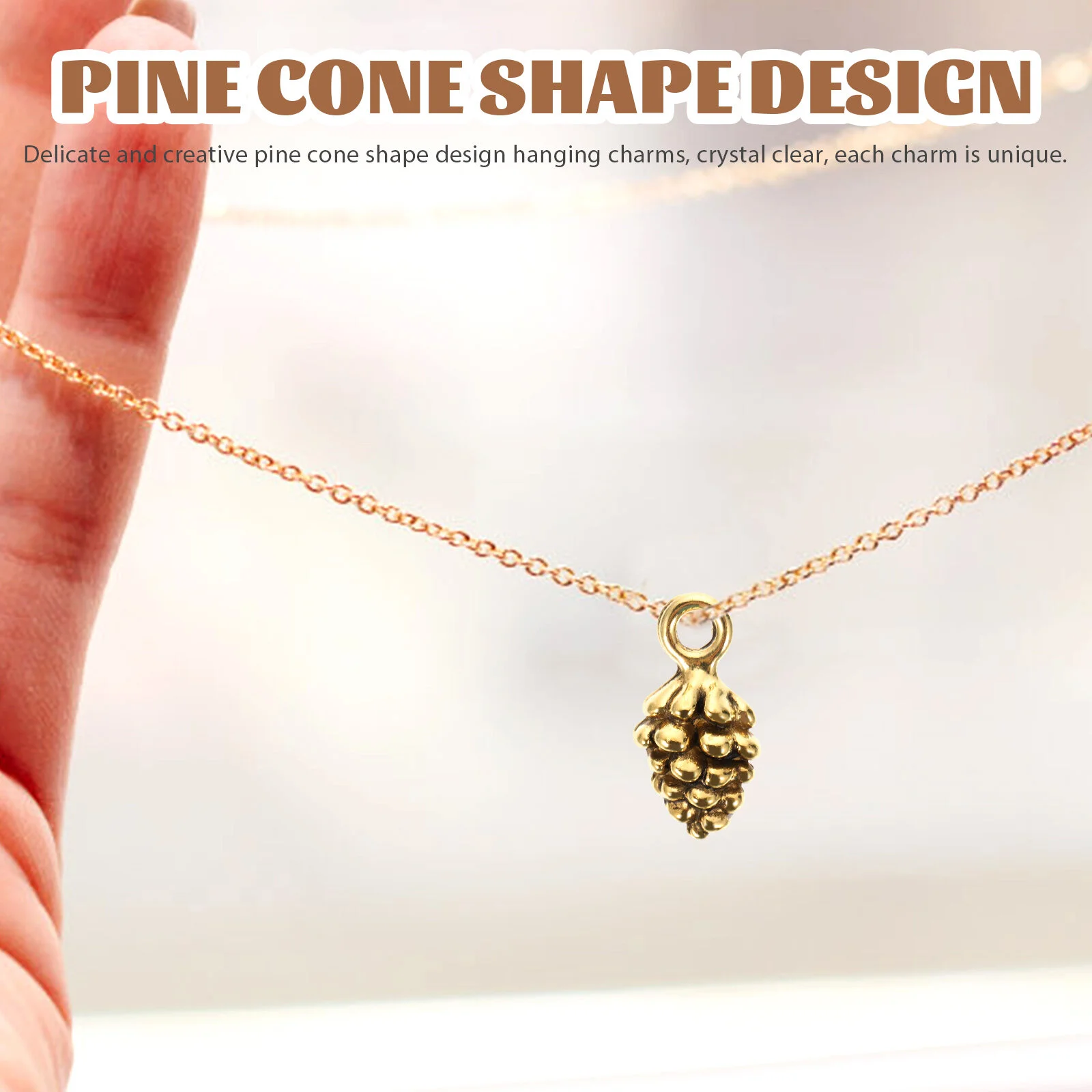 60 Pcs Pendant Charm Necklace 3d Pine Cone Charms Bracelet Jewelry Decors Decoration Alloy Decorative