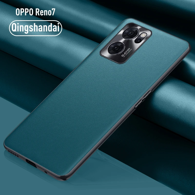 Metal Camera Lens Protection Phone Case For OPPO Find X5 Lite Reno 7 8 Pro Soft Leather Shockproof Back Cover Capa