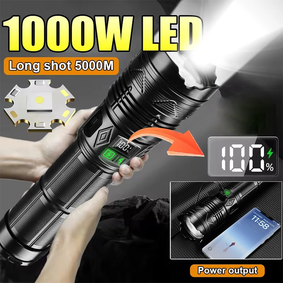 Хайнаст BL-S50 Светодиодный фонарик высокой мощности с 11 режимами освещения 18650 Type-C