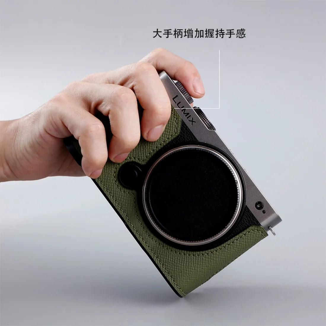 Фото Сумка для фотоаппарата из натуральной яловой кожи, половина чехла для Panasonic LUMIX S9 Lumix S-9, защитный рукав, базовая фотография №5