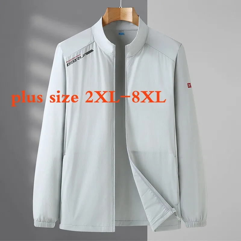 

Новое поступление, летние тонкие мужские модные повседневные солнцезащитные куртки со стоячим воротником и воротником-стойкой на весну и о...