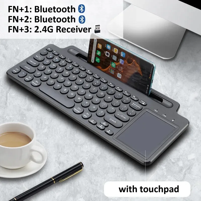 

Mini Bluetooth Keyboard Rechargeable Hand 2.4GHz Wireless Keyboard IR Learning Touchpad Android Tv Box, Mac, Laptop, Windows