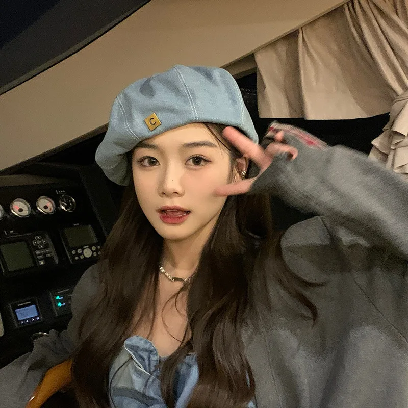 

2022 The New Spring Cowboy Hat Summer Sun Protection Fashion Trend Painter Beret Metal C Mark Sports And Leisure Cap Beach Gorra