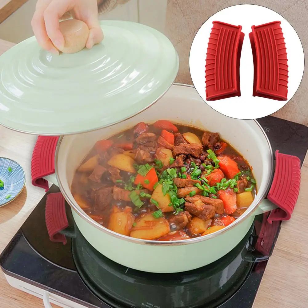 

1 Pair Pot Clip Holder Hanging Hole Design Hot Dish Holder Anti-Scalding Hot Bowl Dish Plate Gripper