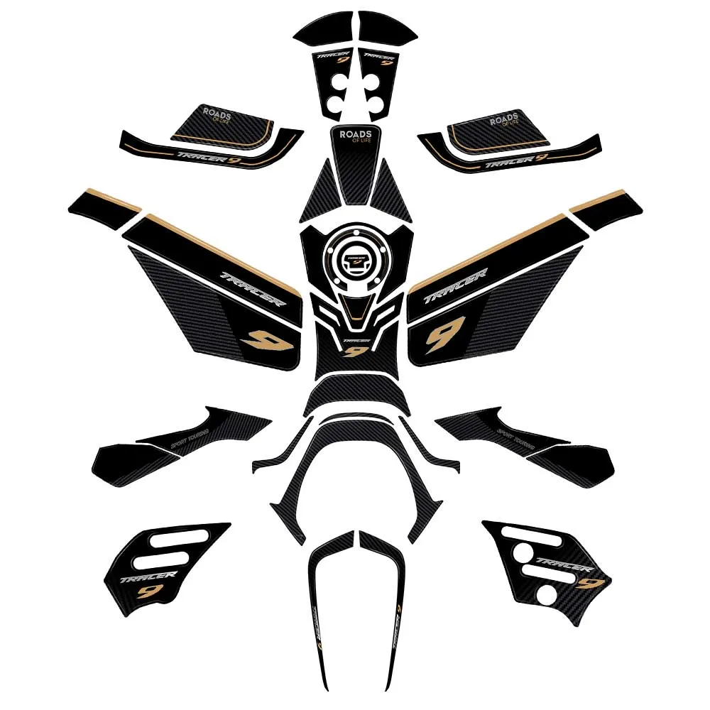 

Аксессуары для Tracer 9 Tracer 9GT 2021 2022 2023, комплект 3D гелевых наклеек из эпоксидной смолы, золото