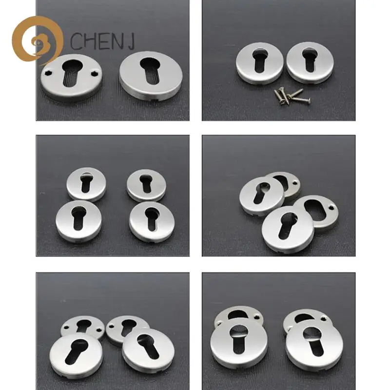 

Lock Cylinder Escutcheon Accessories Round Stainless Steel Corrosion Replace Screws Keyhole Covers Set