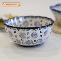 6 5 inch japanese household noodle bowl ceramic soup bowl with handle salad pasta bowl kitchen tableware microwave rice soup bow