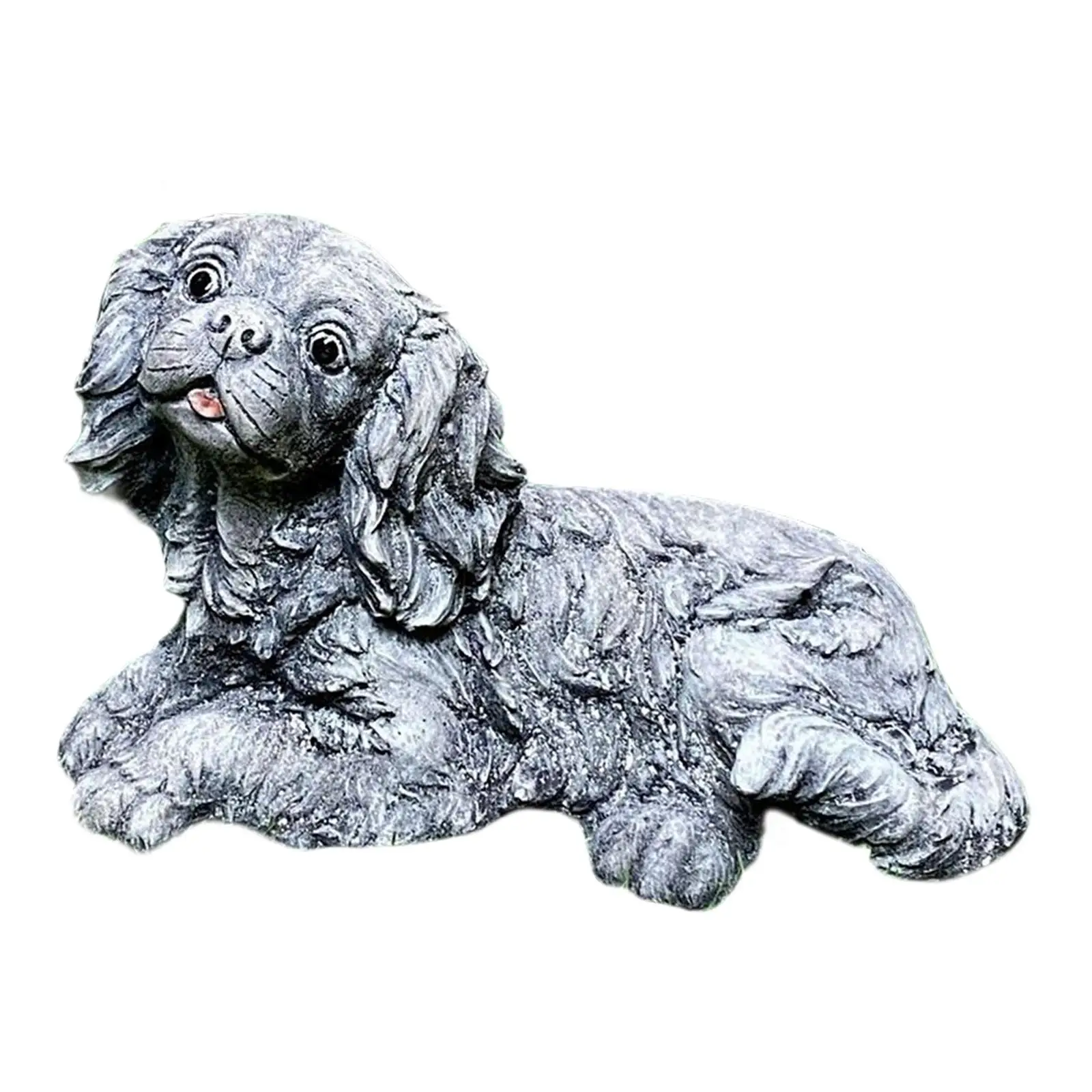 

King Charles Spaniel, Puppy Dog, Figurine Garden Statues Sculpture Animal Decoration for Outdoor Gardens Lawn Pet Memorial Gifts