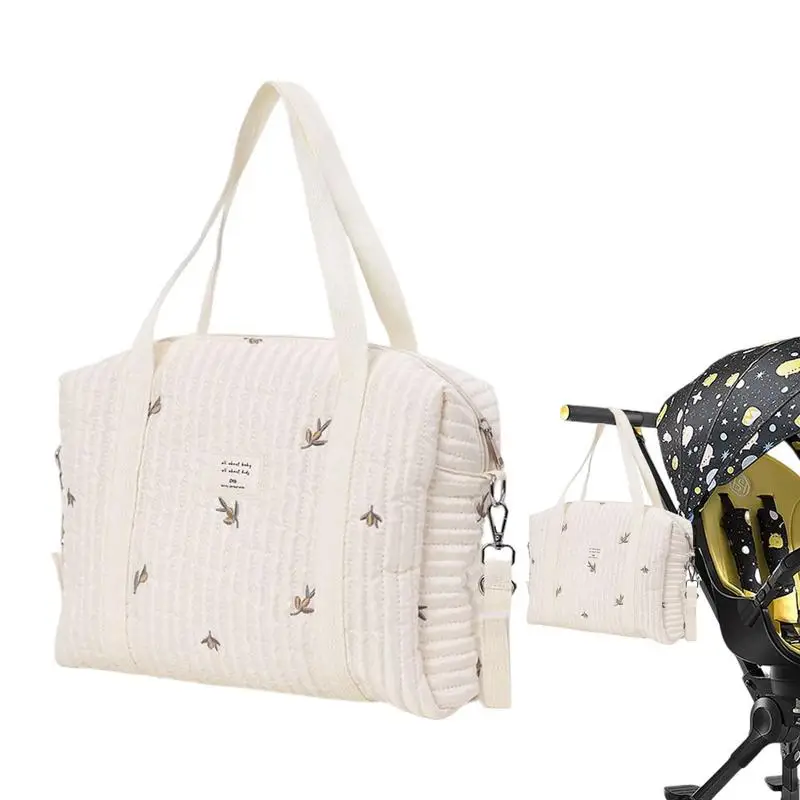 

Diaper Stroller Tote Large Capacity Diaper Caddy Bag Tote for Women Multifunction Print Portable Clothes Organizer for Newborn