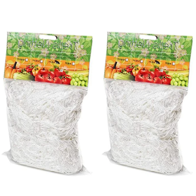 

2Pcs 1.67X10M Plant Trellis Netting Heavy-Duty Polyester Plant Support Vine Climbing Hydroponics Garden Net Accessories