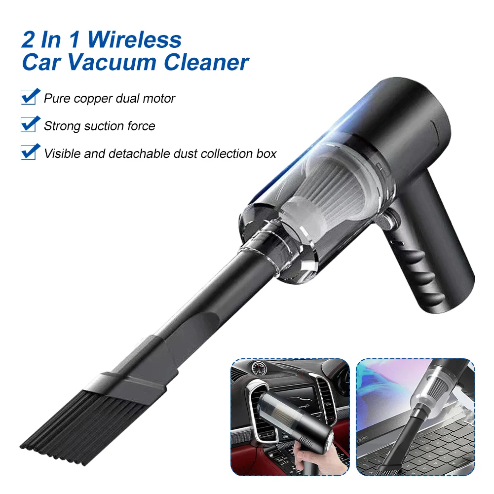 

2 in 1 Cordless Car Vacuum Cleaner 5500PA Portable Powerful Cleaning Vacuum Cleaner Tool for Car Home Office