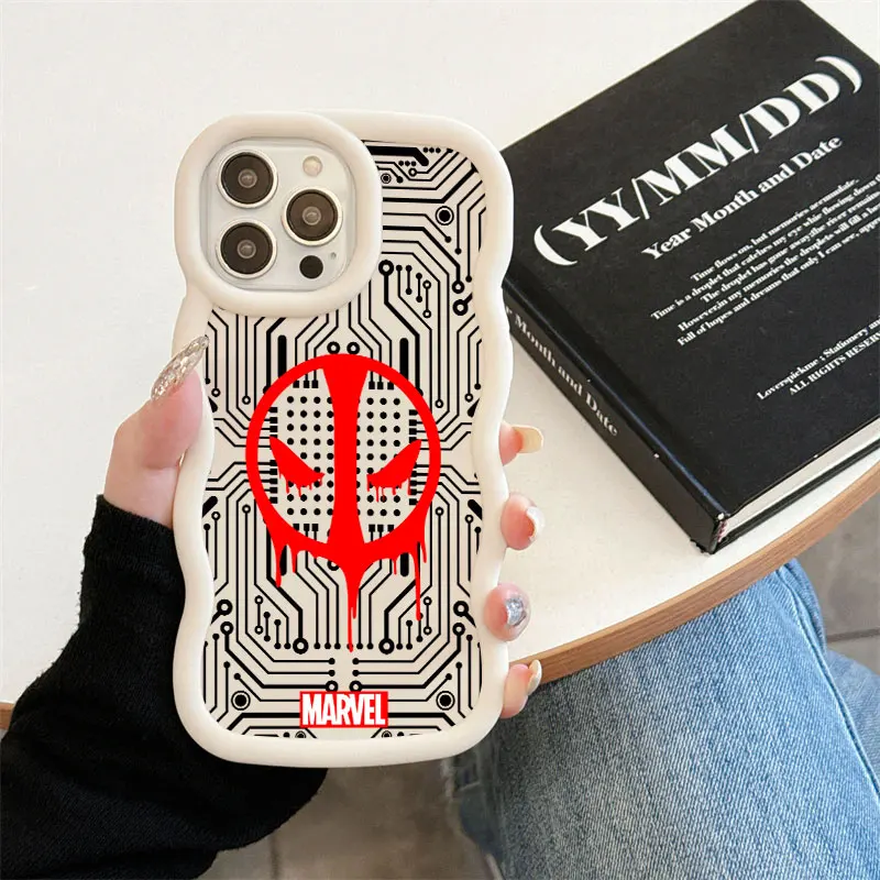 Чехол для телефона Marvel Deadpool Spider-Man Miles Morales в конфетных цветах для iPhone 17, 16, 15, 14 Plus, 11 Pro Max, 13, 12, 17 Air, 17E, 16E (art.: 3920da3ee204b) - 3920da3ee204b
