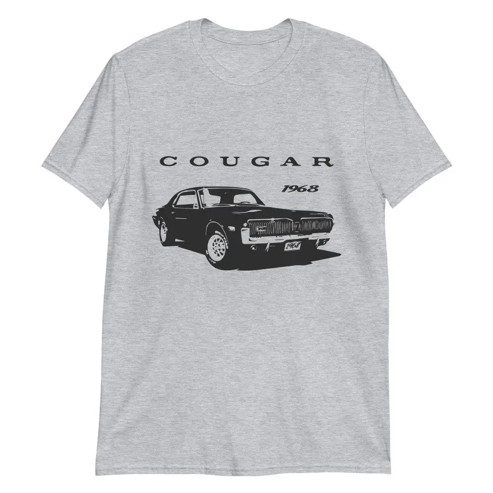 1968 винтажная Американская футболка Cougar с машинками