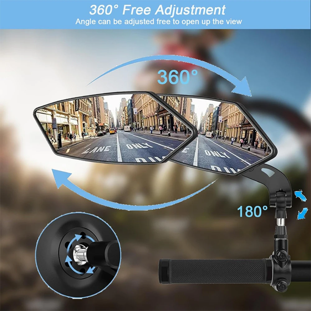 Фото Зеркала для мотоцикла левое и правое ABS 360 °   Вращающаяся ручка руля 18-32 мм для Honda NSR NT1100 NT1100 DCT Rally Tour Custom Sport Hornet №2
