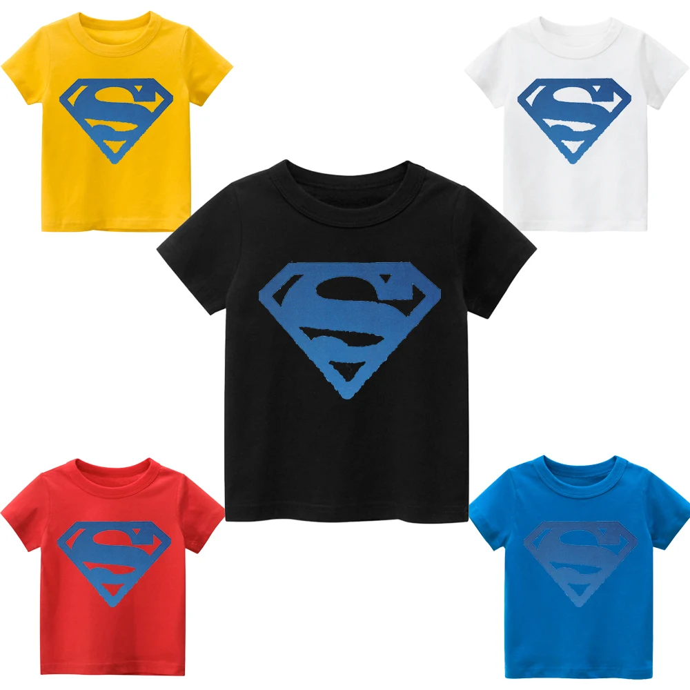 

2022 summer new 100-170 size boy short-sleeved T-shirt custom outdoor cartoon hero sportswear hip hop slim top comfortable