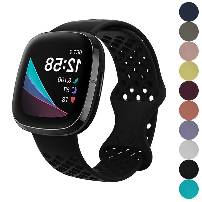 

Sport Silicone Accessories Strap For Fitbit Versa 3 4 Sense band Wearable Watchband bracelet Replacement rubber wristband
