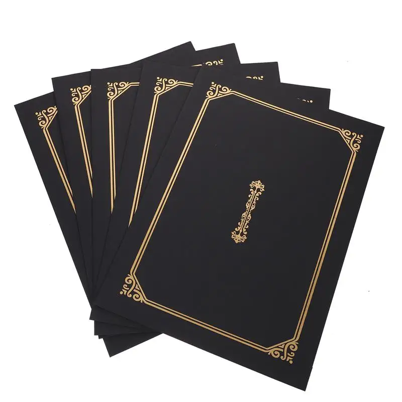 

5 Pcs Gold Stamping Document Covers Certificate Holders Diploma Holders