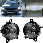 Новинка, 2 шт., круглые светодиодные противотуманные фары для Chevrolet Niva 3,5 дюйма, фары дальнего света белого и янтарного цвета для lada Priora, дневной свет, противотуманные фары