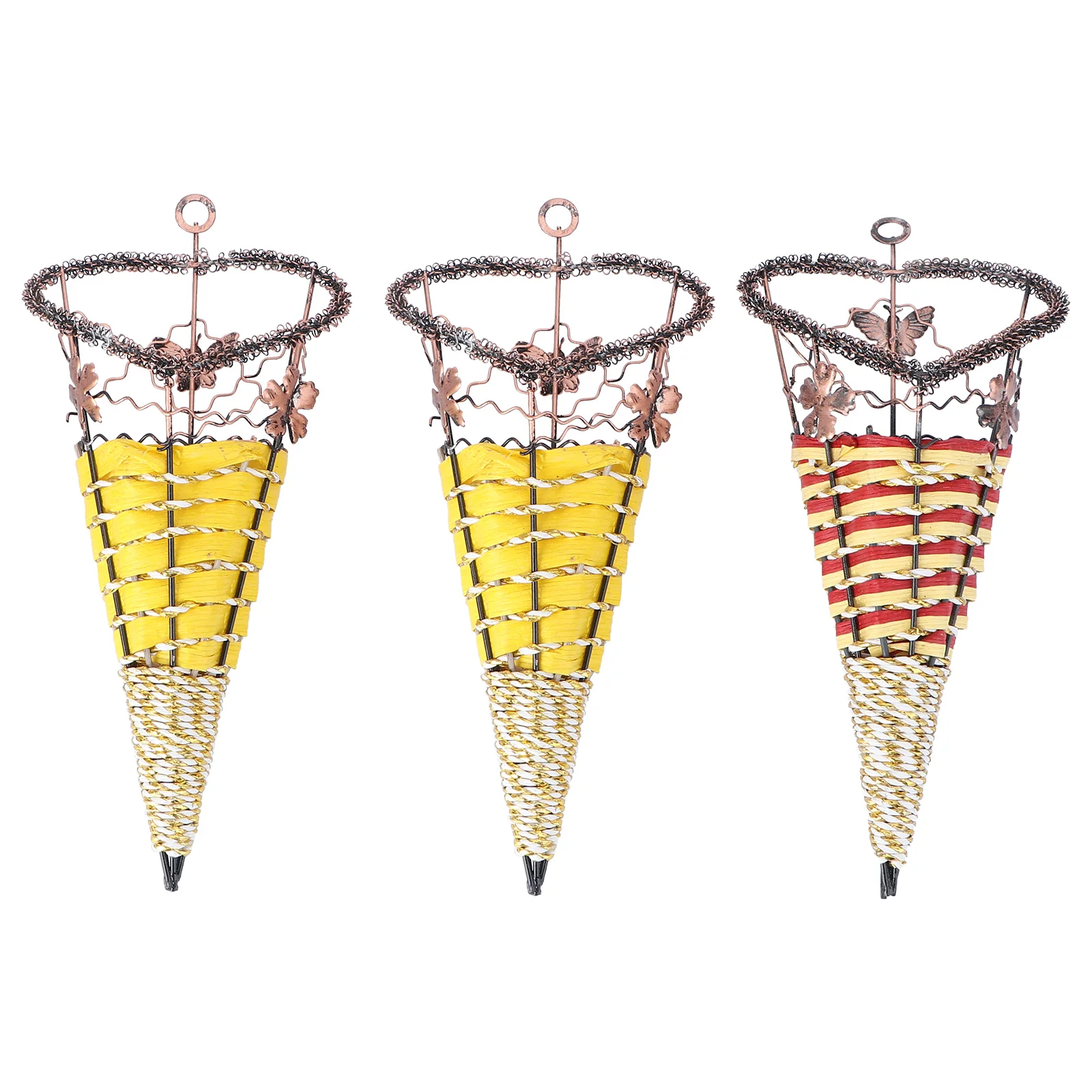 

3Pcs Creative Wall Hanging Basket Artificial Flower Basket Home Decoration