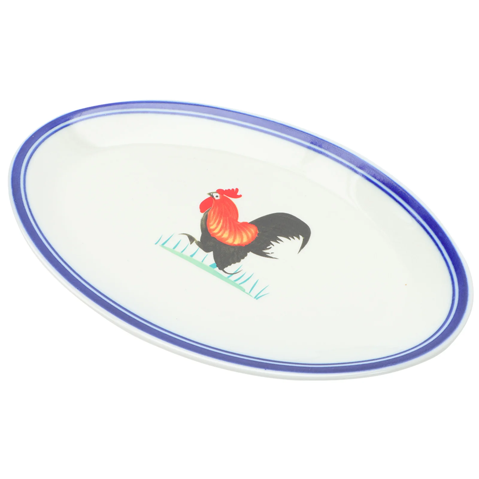 

1PC Restaurant Delicate Pattern Fish Holder Fish Storage Plate Serving Plate