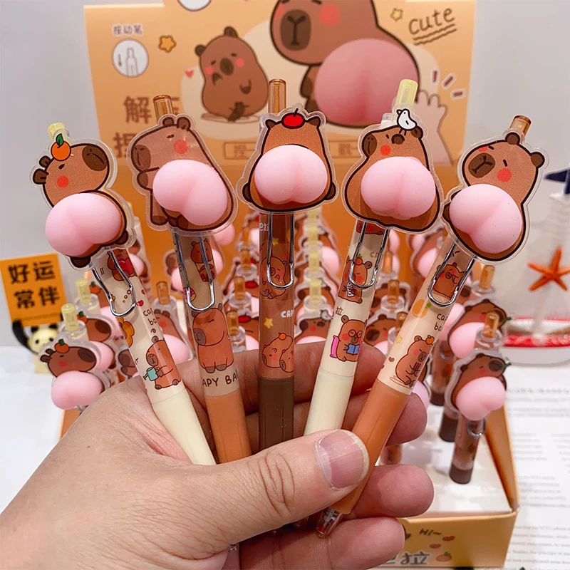 Kawaii капибара мультяшные гелевые ручки 0 5 мм милые забавные шариковые