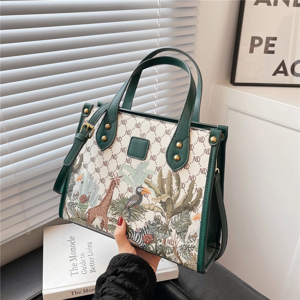 

Burminsa Animal Printing Designer Large Tote Handbags For Women 2022 Trend Fashion Short Handle Ladies Shoulder Crossbody Bags