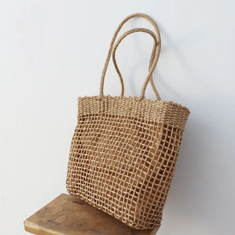 

Woven Handbags Large Capacity Shoulder bag Ladies Summer Beach bag Straw Hollow Tote bag Basket Wallet Bags for Women