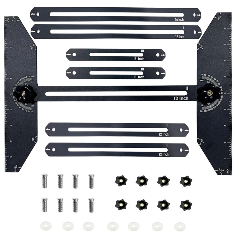 

1 Set Aluminum Stair Tread Template Tool 360°Rotating Stairs Treads Gauge Layout Tool Cutting Guide Tools For Stairs, Risers