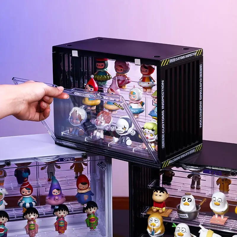 

Прозрачная коробка для кукол, акриловая подставка Pop-mart для хранения фигурок потайного шкафа, пылезащитный контейнер для хранения