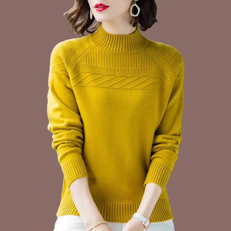 Осень-зима новая модная однотонная рубашка с длинным рукавом и полувысоким