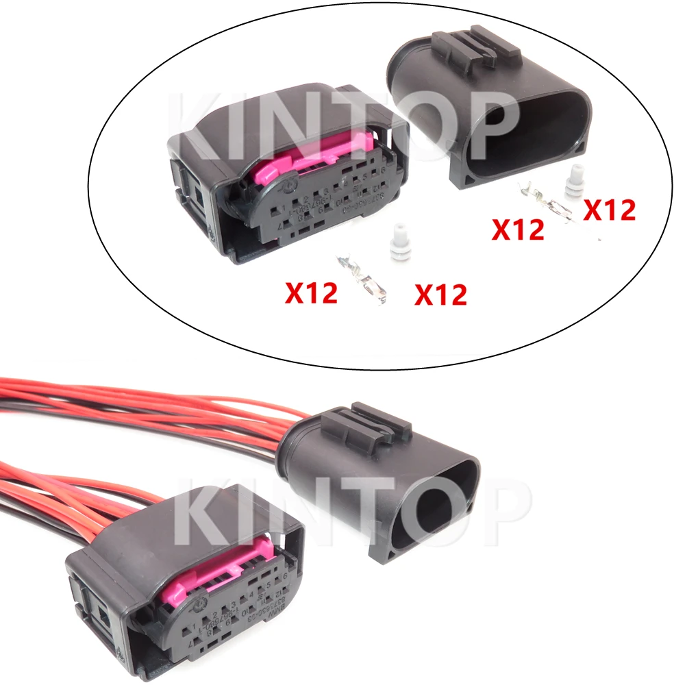 

1 Set 12 Pins Car Lane Change Auxiliary Wire Harness Socket For BMW Porsche 4E0972713 1534151-1 1534152-1 1-967680-1